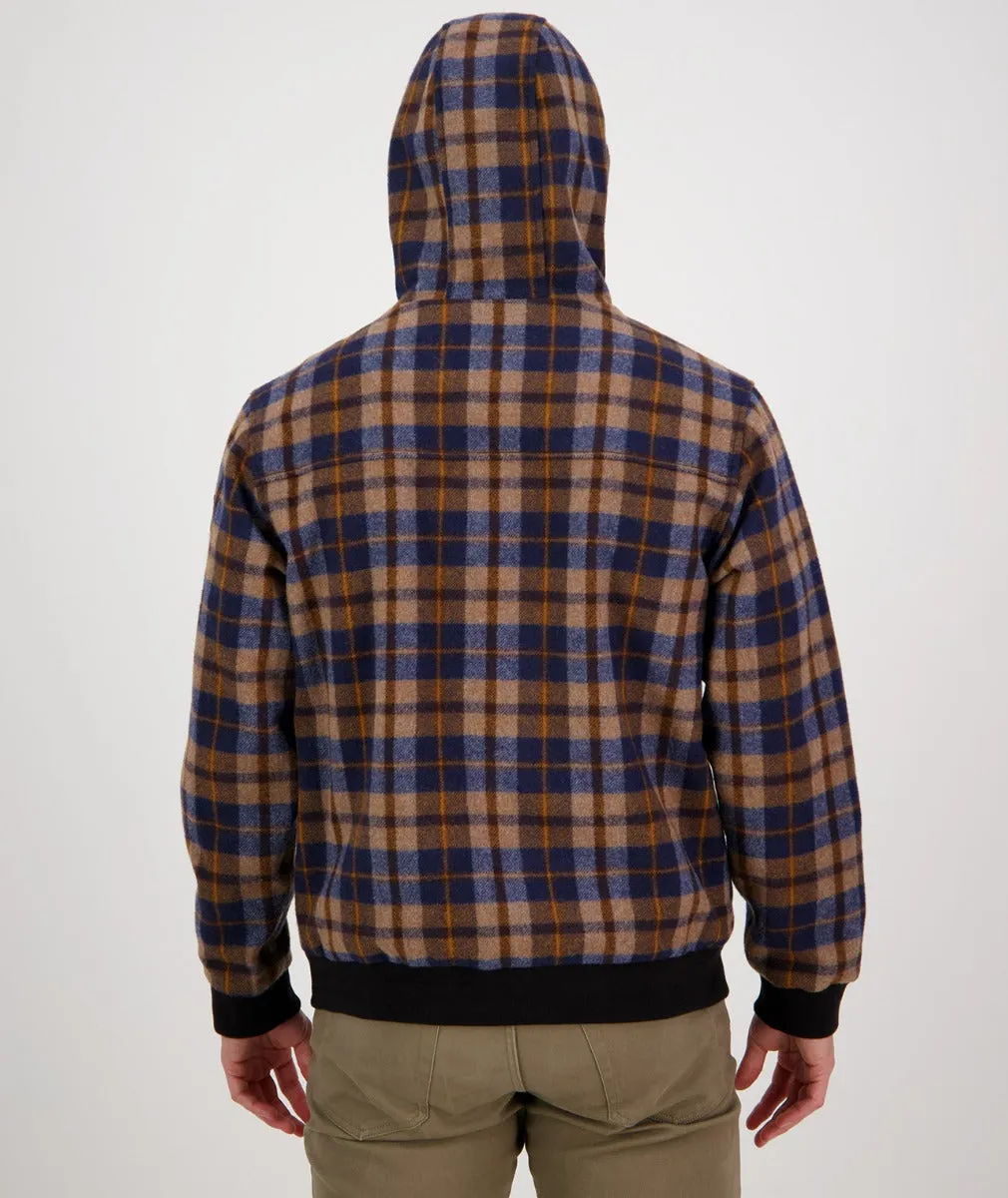 Swanndri Men's Wool Hoodie - Toffee Check