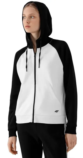 sweatshirt 4F H4Z21-BLD020 Zip - 10S/White - women´s