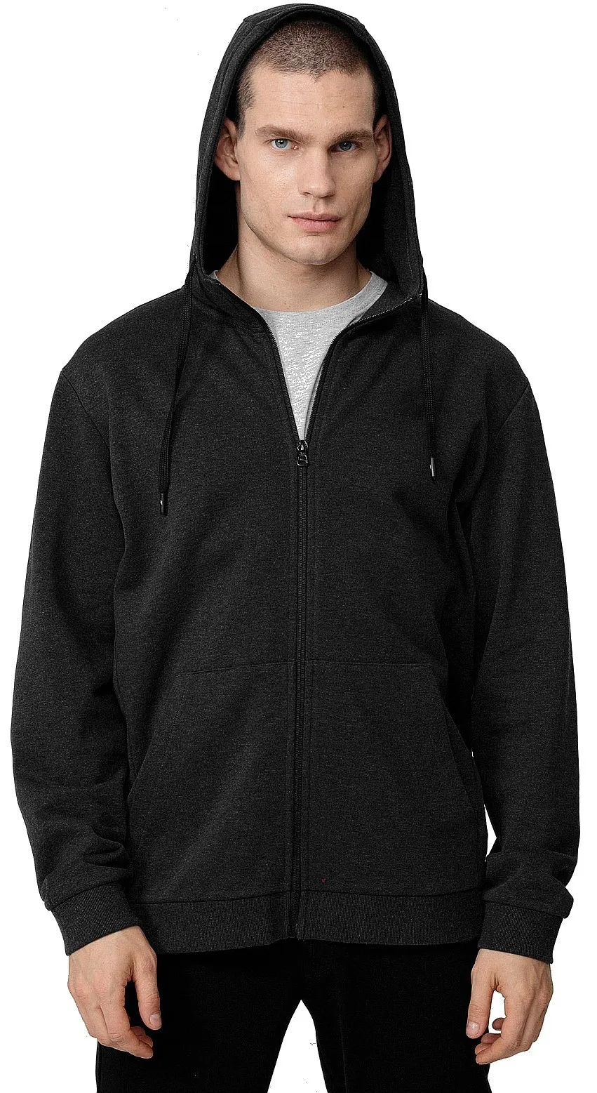 sweatshirt 4F H4Z22-BLM353 Zip - 20S/Deep Black - men´s