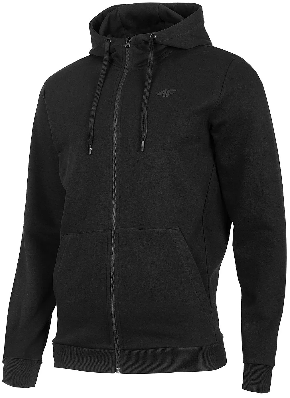 sweatshirt 4F H4Z22-BLM353 Zip - 20S/Deep Black - men´s