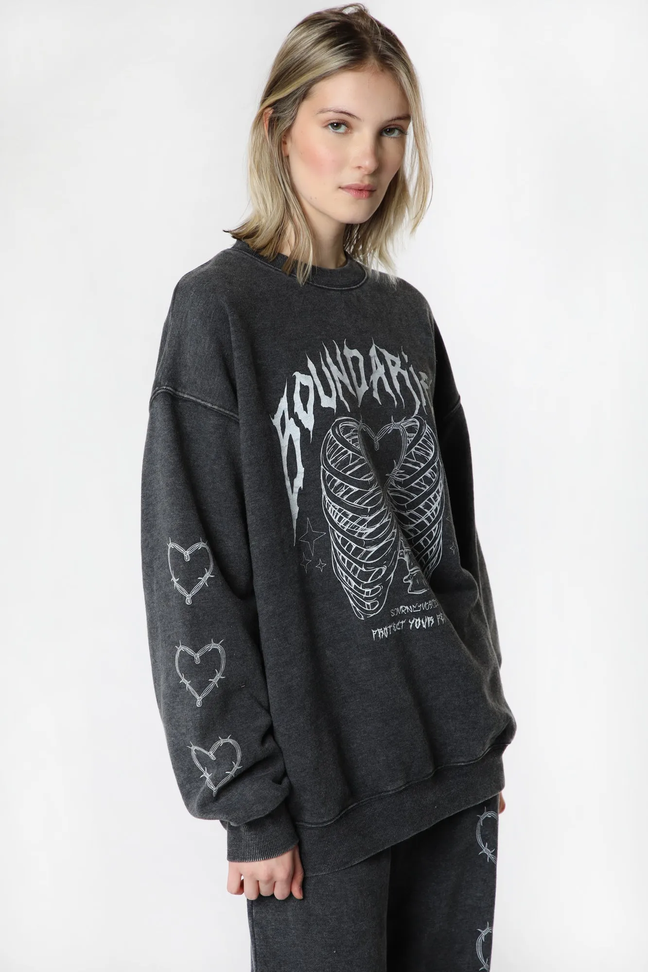 sweatshirt for women with boundaries voices in trendy design