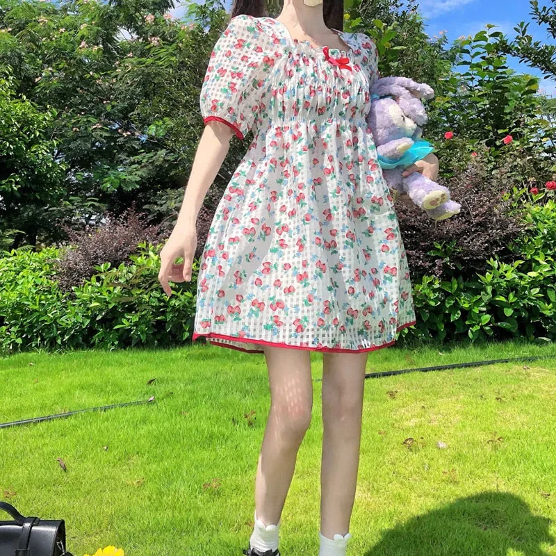 Dolly Mini Dress in Sweet StrawBerry Kawaii