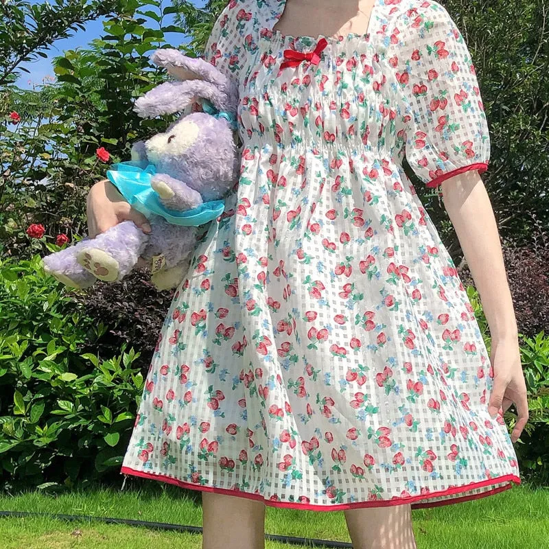 Dolly Mini Dress in Sweet StrawBerry Kawaii