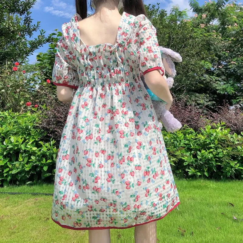 Dolly Mini Dress in Sweet StrawBerry Kawaii