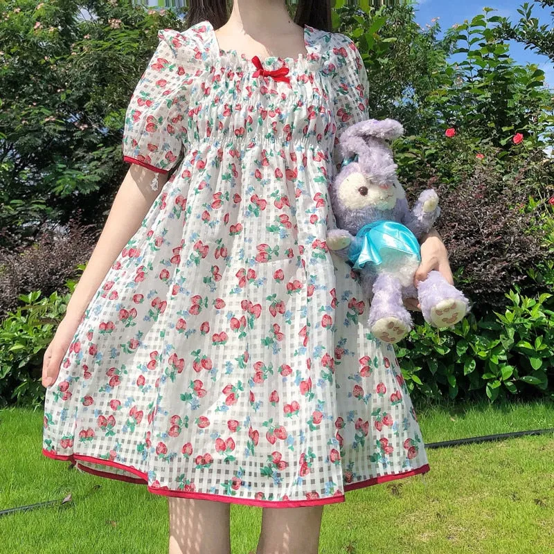 Dolly Mini Dress in Sweet StrawBerry Kawaii