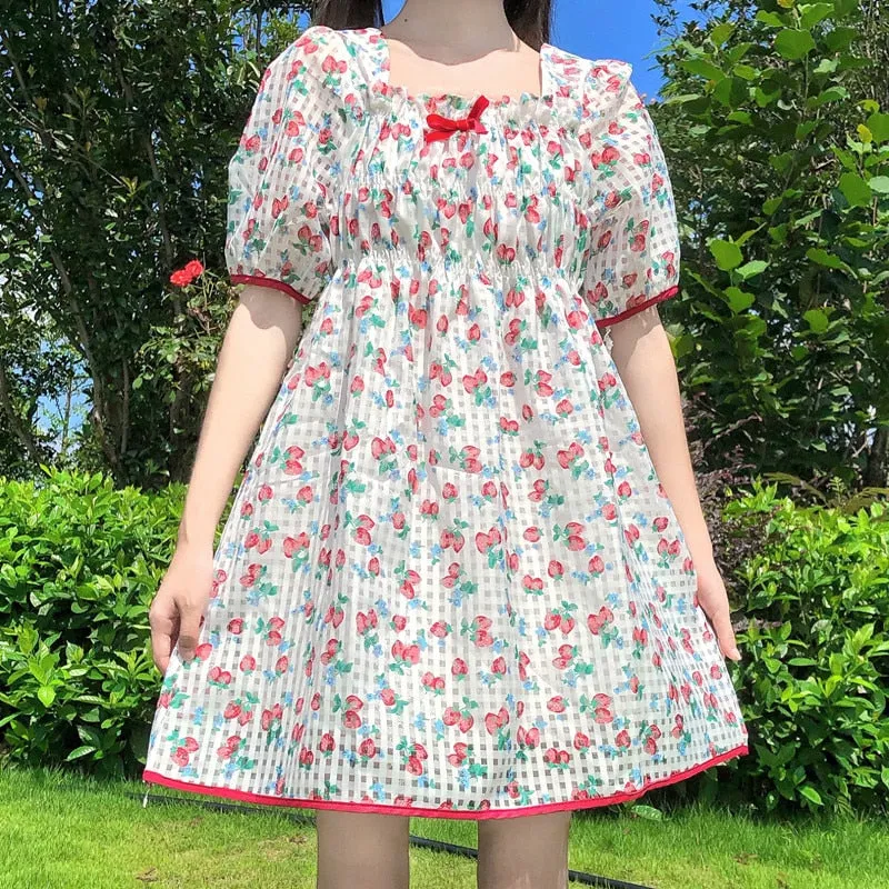 Dolly Mini Dress in Sweet StrawBerry Kawaii