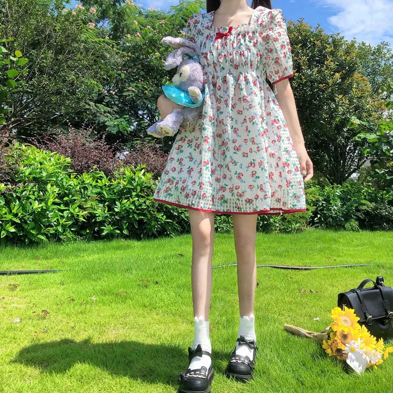 Dolly Mini Dress in Sweet StrawBerry Kawaii