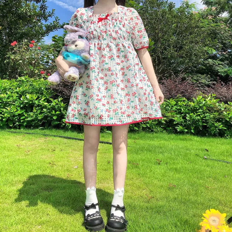 Dolly Mini Dress in Sweet StrawBerry Kawaii