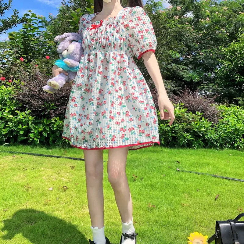 Dolly Mini Dress in Sweet StrawBerry Kawaii