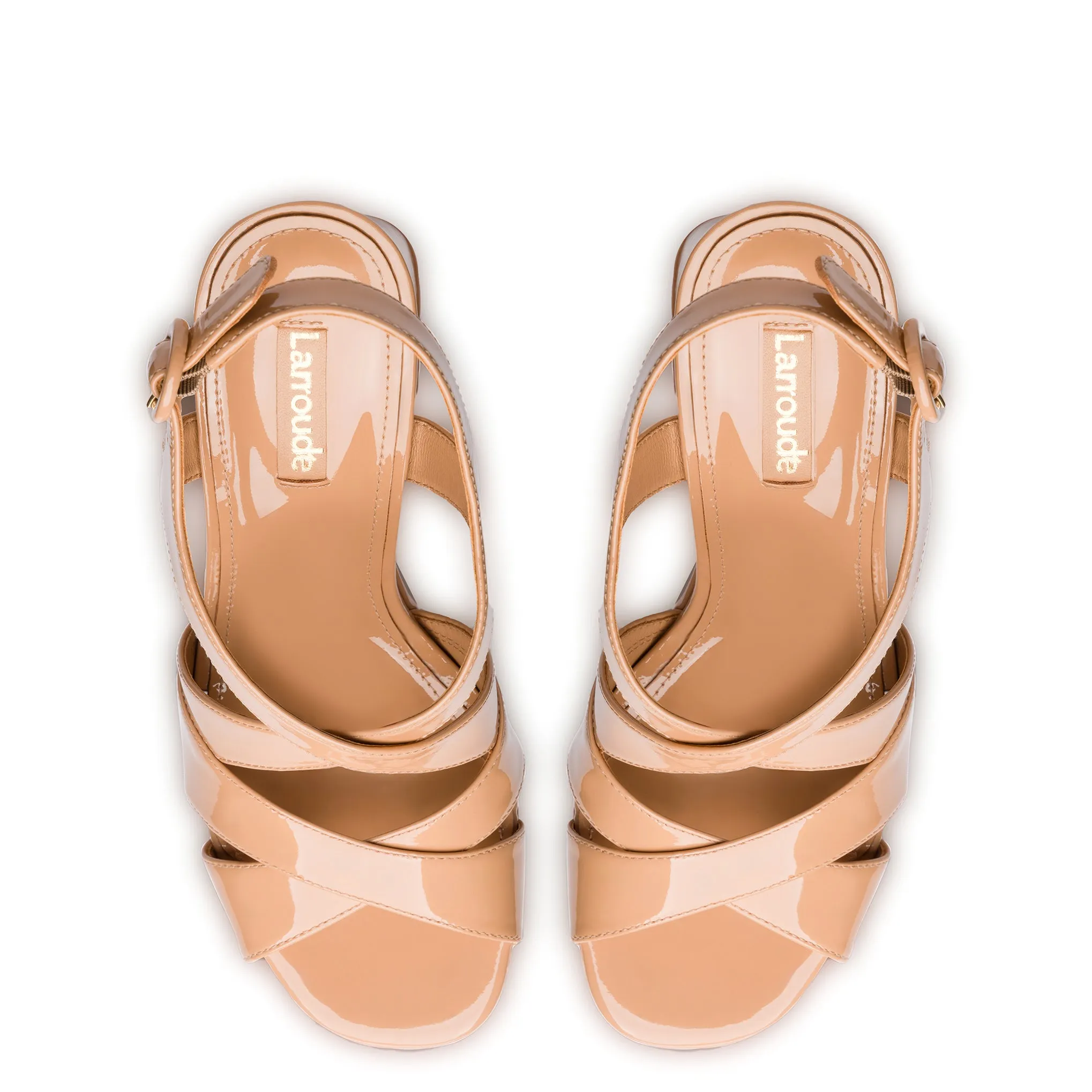 Tan Patent Leather Bee Sandal