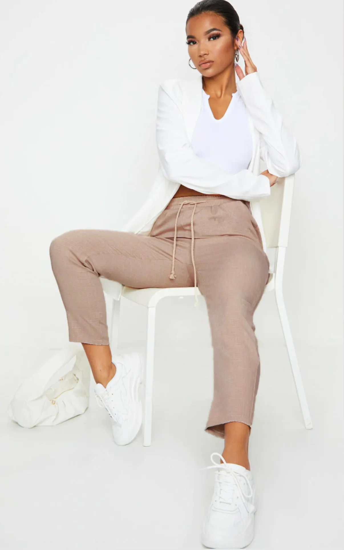 Grey Casual Pants | Taupe Diya Trousers