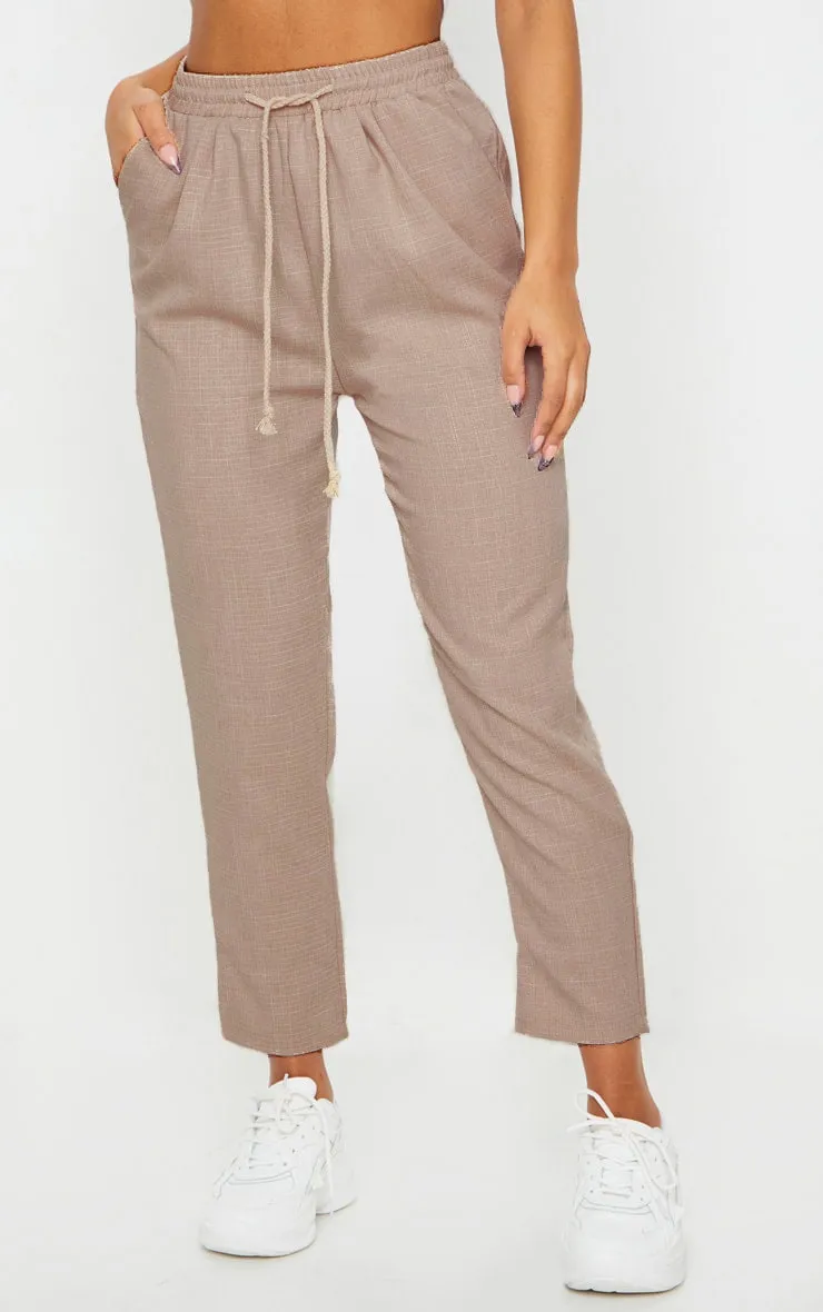 Grey Casual Pants | Taupe Diya Trousers