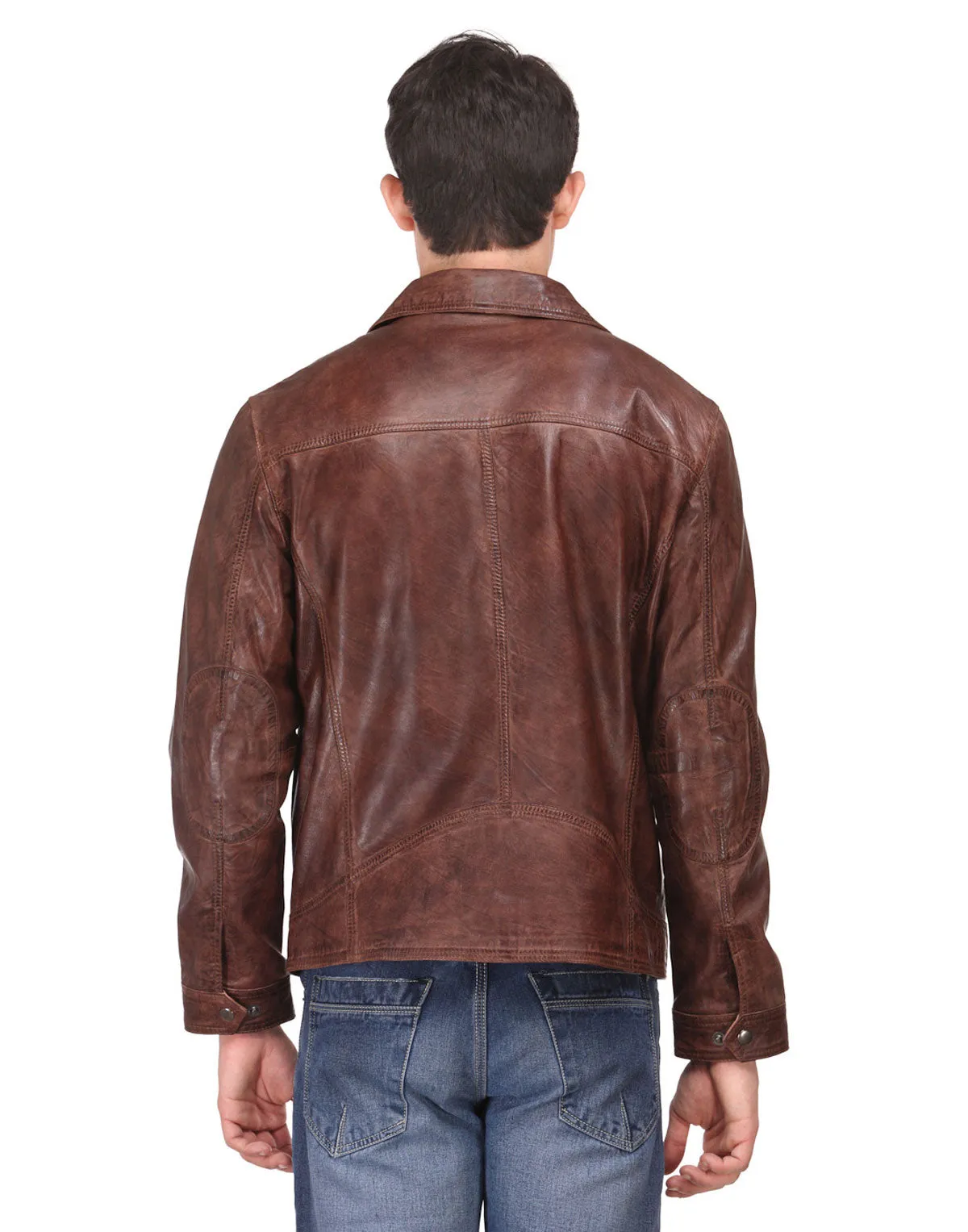 Teakwood Brown Mens Genuine Leather Jacket