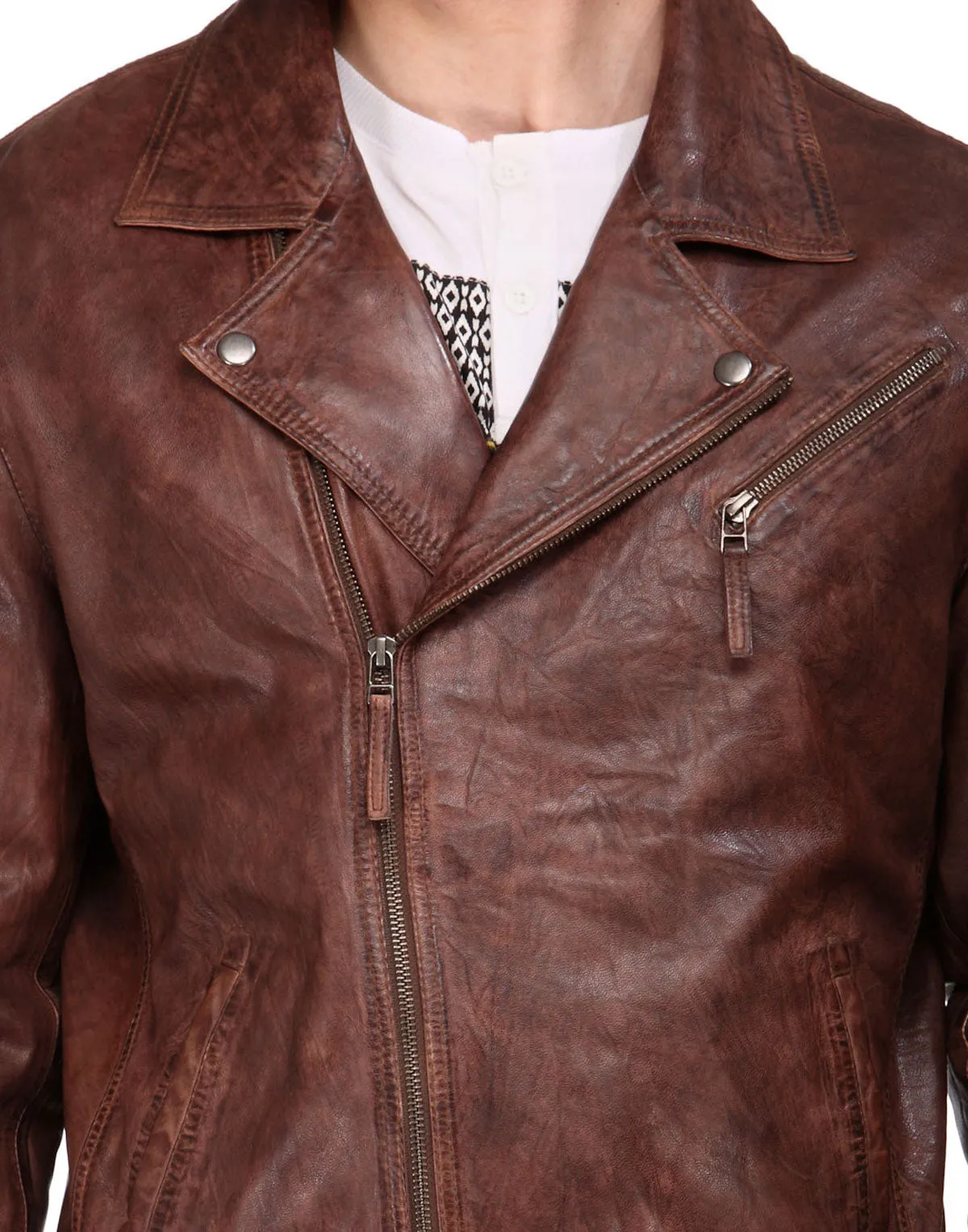 Teakwood Brown Mens Genuine Leather Jacket