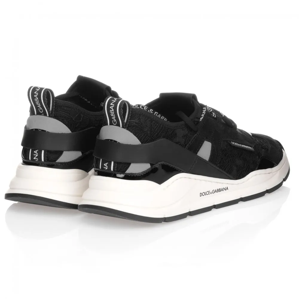 Teen Black Logo Trainers