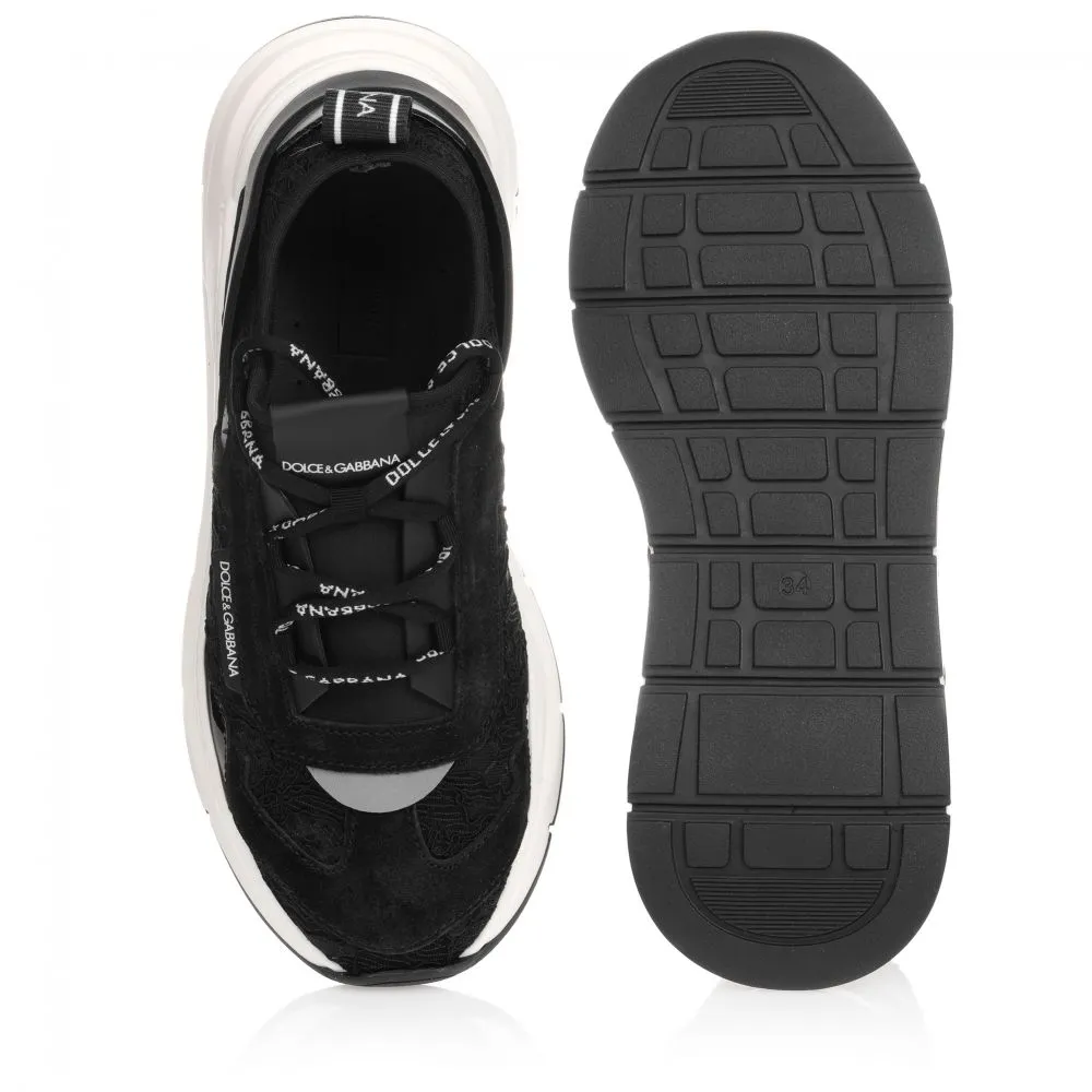 Teen Black Logo Trainers