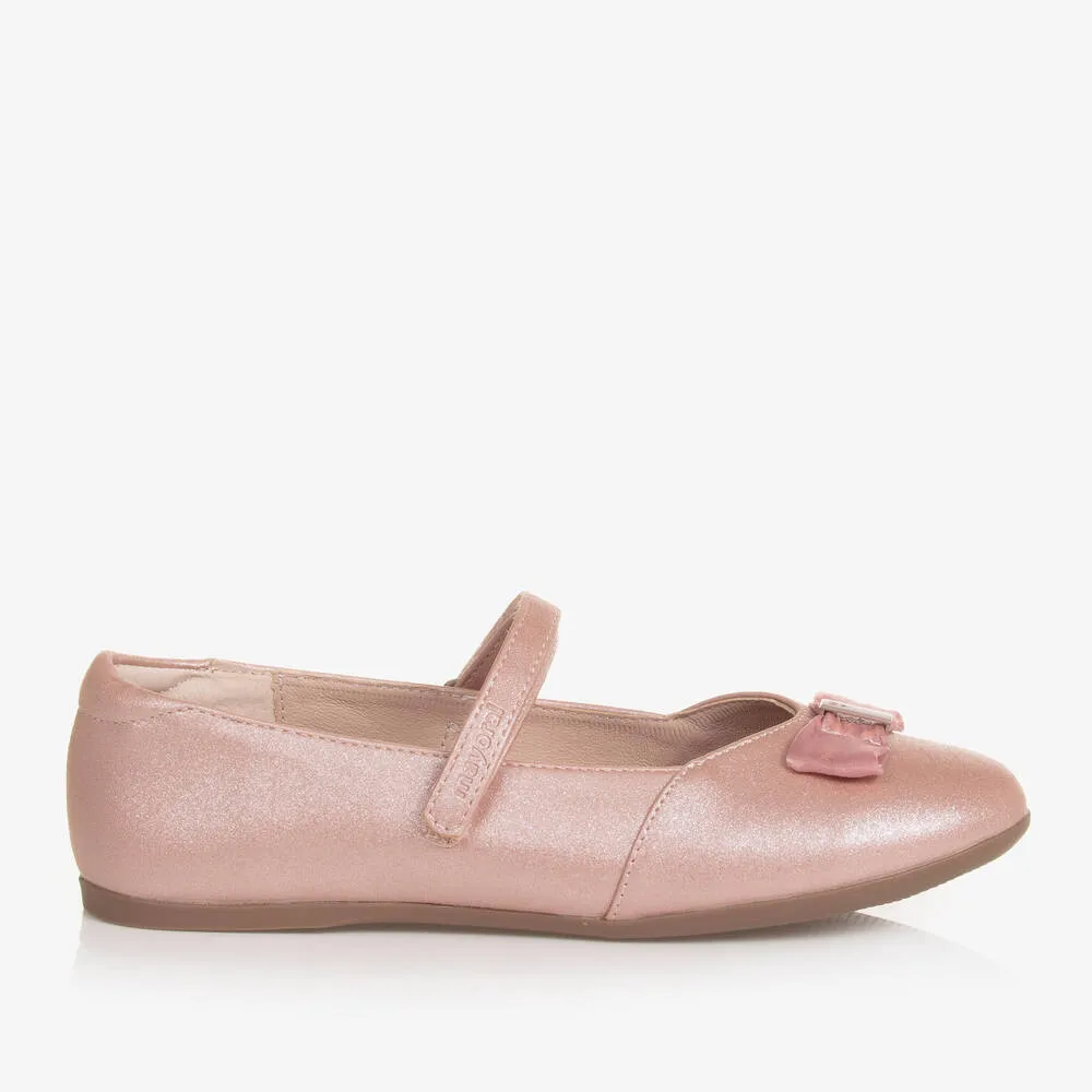 Teen Girls Pink Shimmery Ballerina Pumps