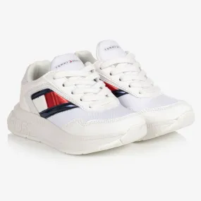 Teen White Flag Trainers