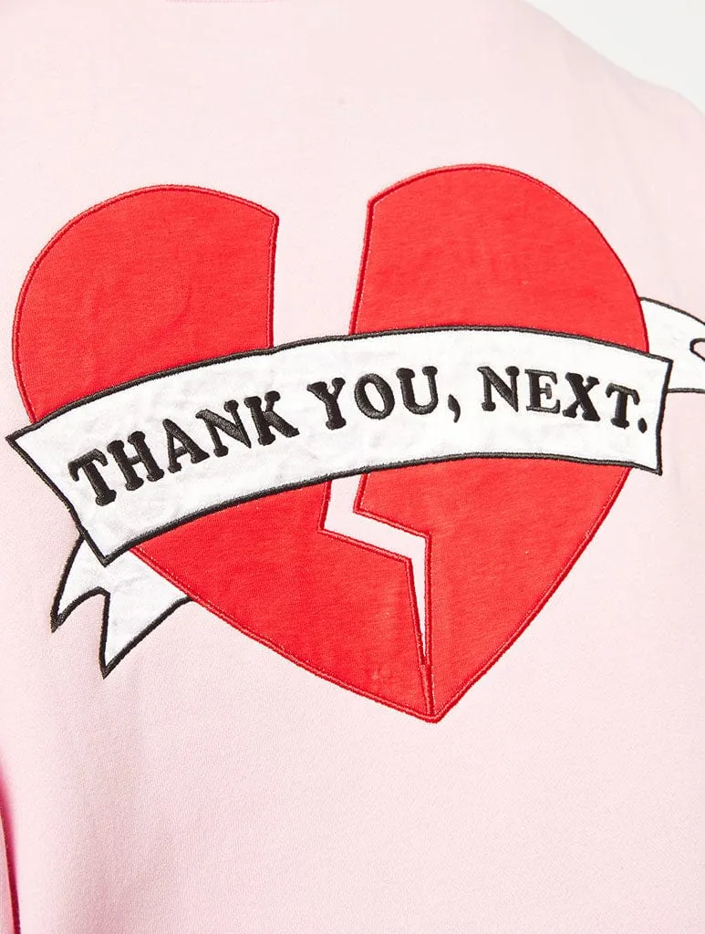 Thank You Next Pink Oversized Sweatshirt