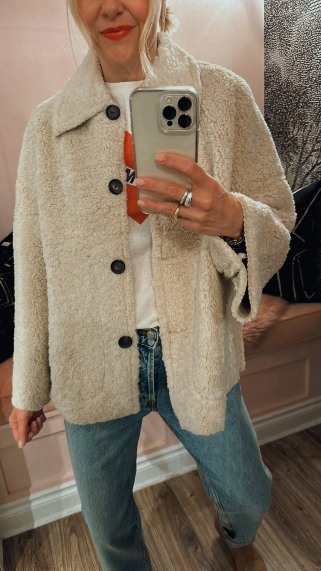 Cropped Plush Car Coat