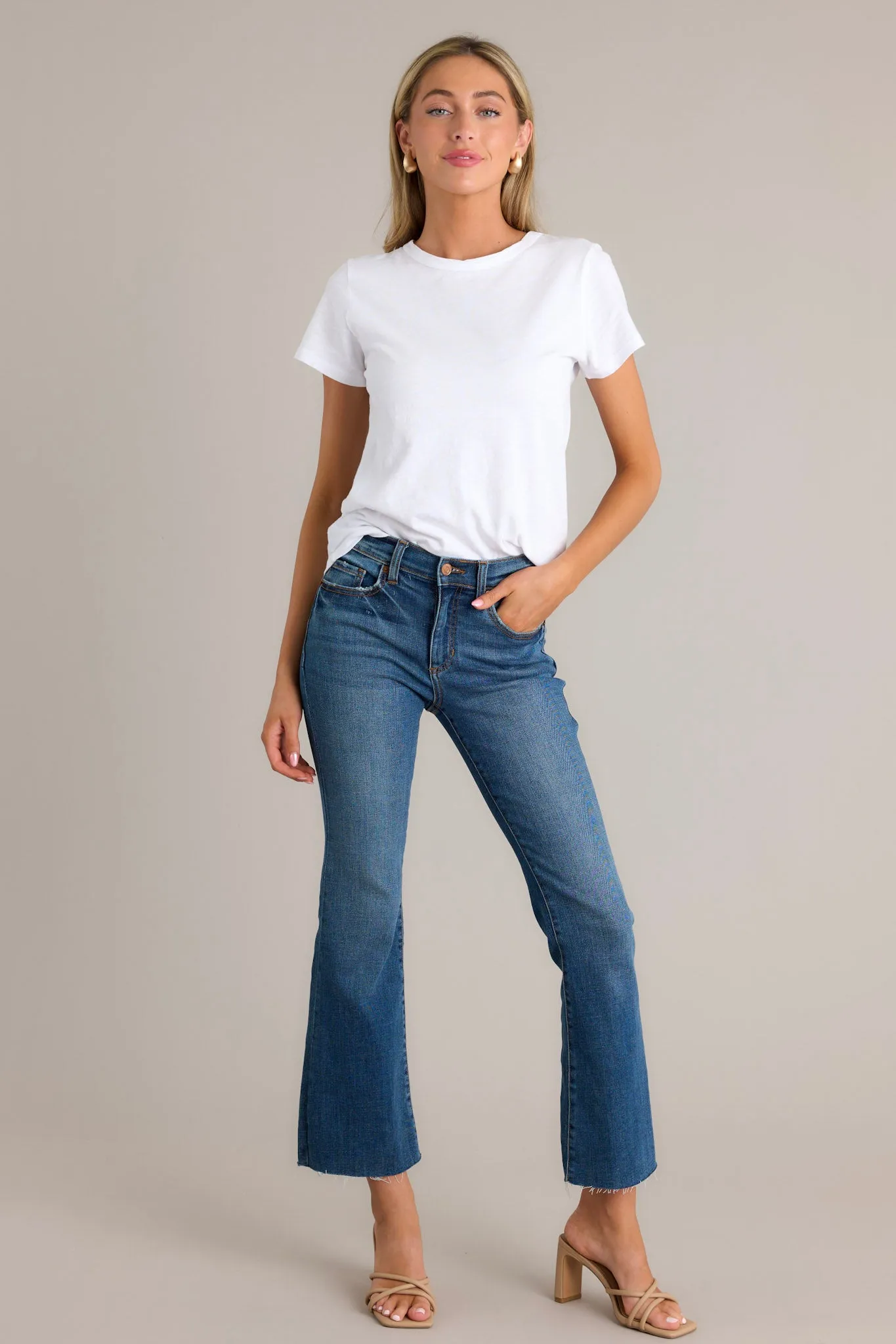 The Fun Side Medium Wash Cropped Flare Jeans