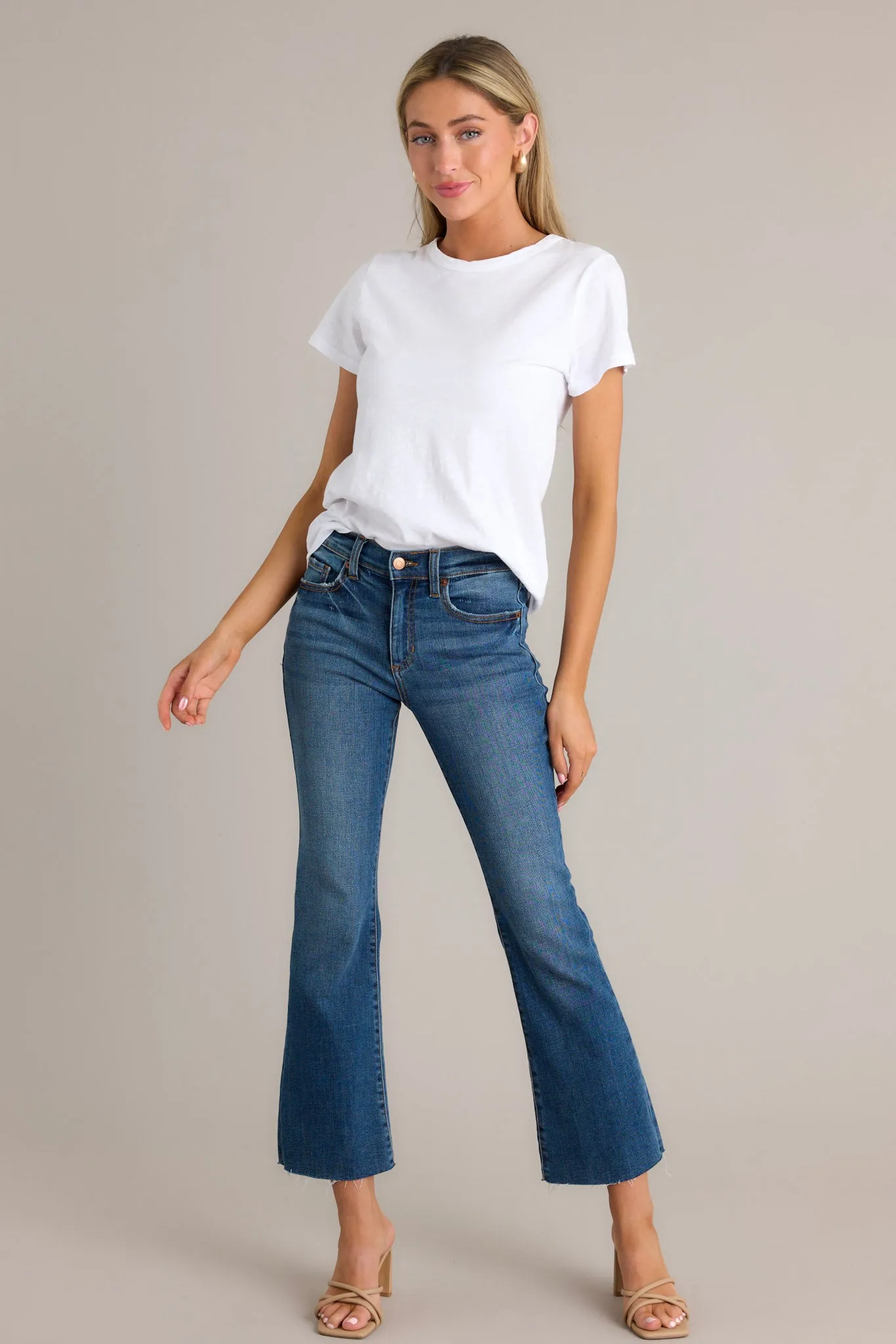 The Fun Side Medium Wash Cropped Flare Jeans