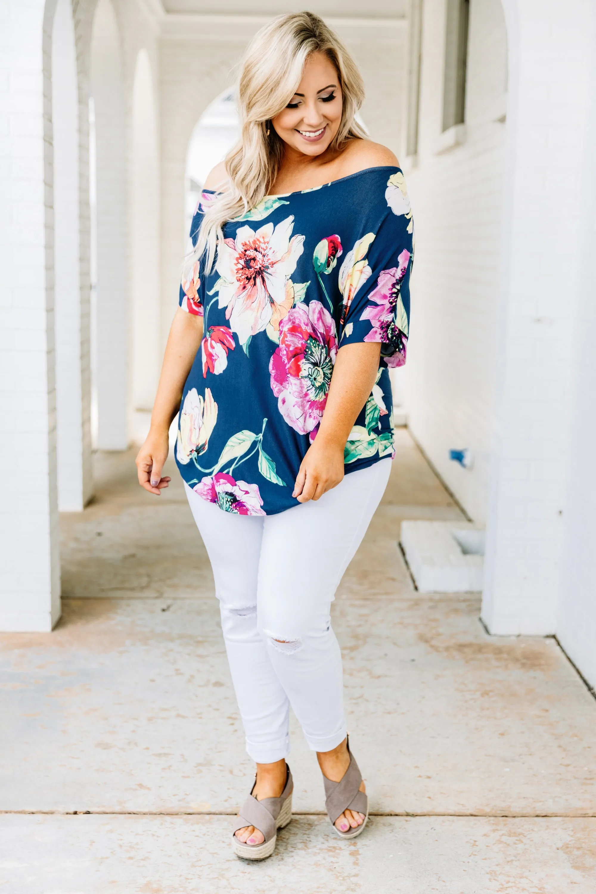 Navy Blue Last Laugh Top