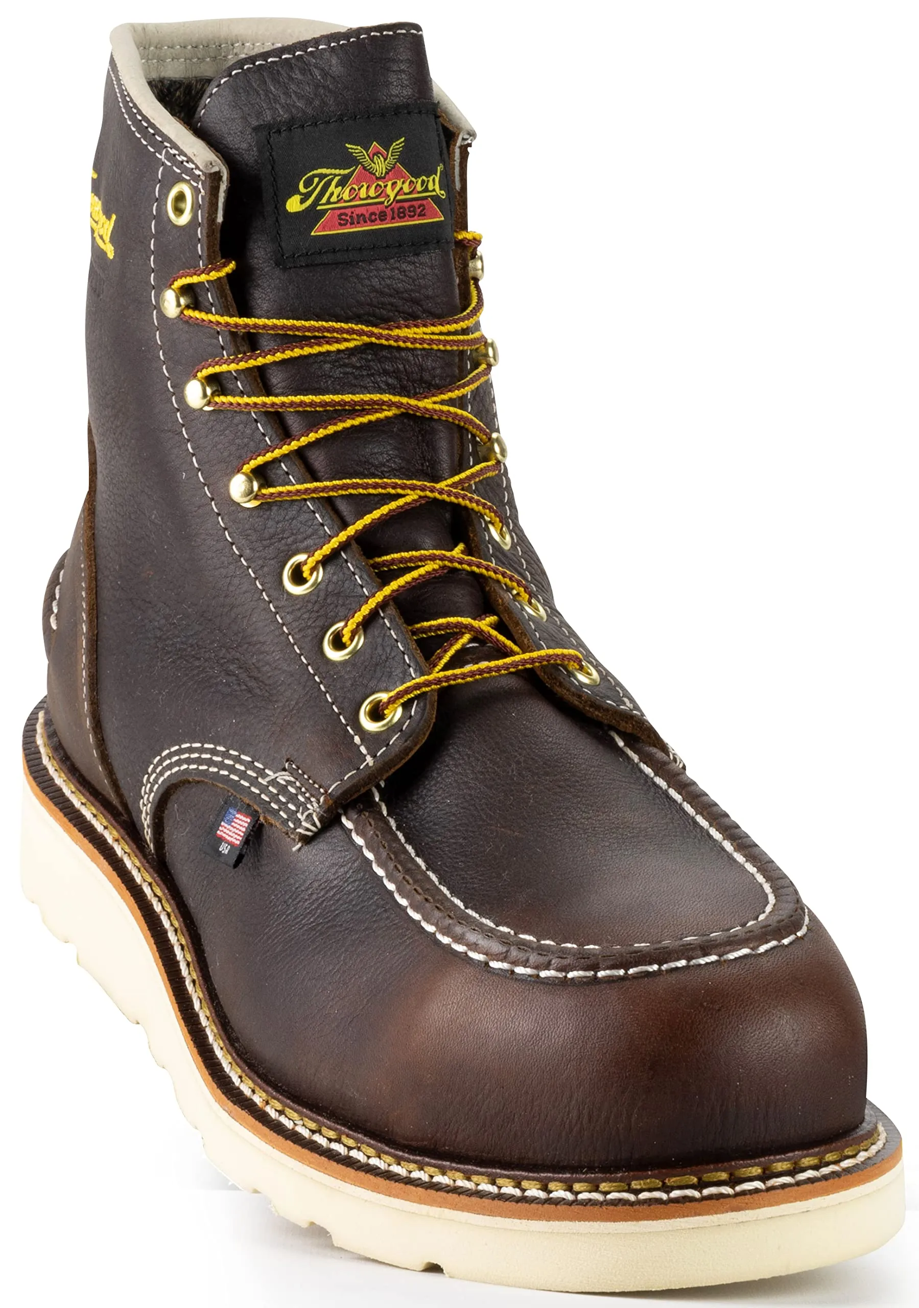 Thorogood 6 Waterproof Steel Toe Work Boot in Briar Pitstop Moc Style for Men