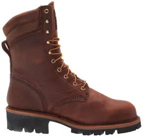 Thorogood Men's Waterproof Logger Series Work Boot with Steel Toe, Insulated, Crazy Horse Round Toe, Size 9