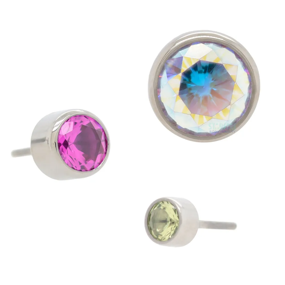 threadless: 5mm Bezel-Set Brilliant-Cut Gem End