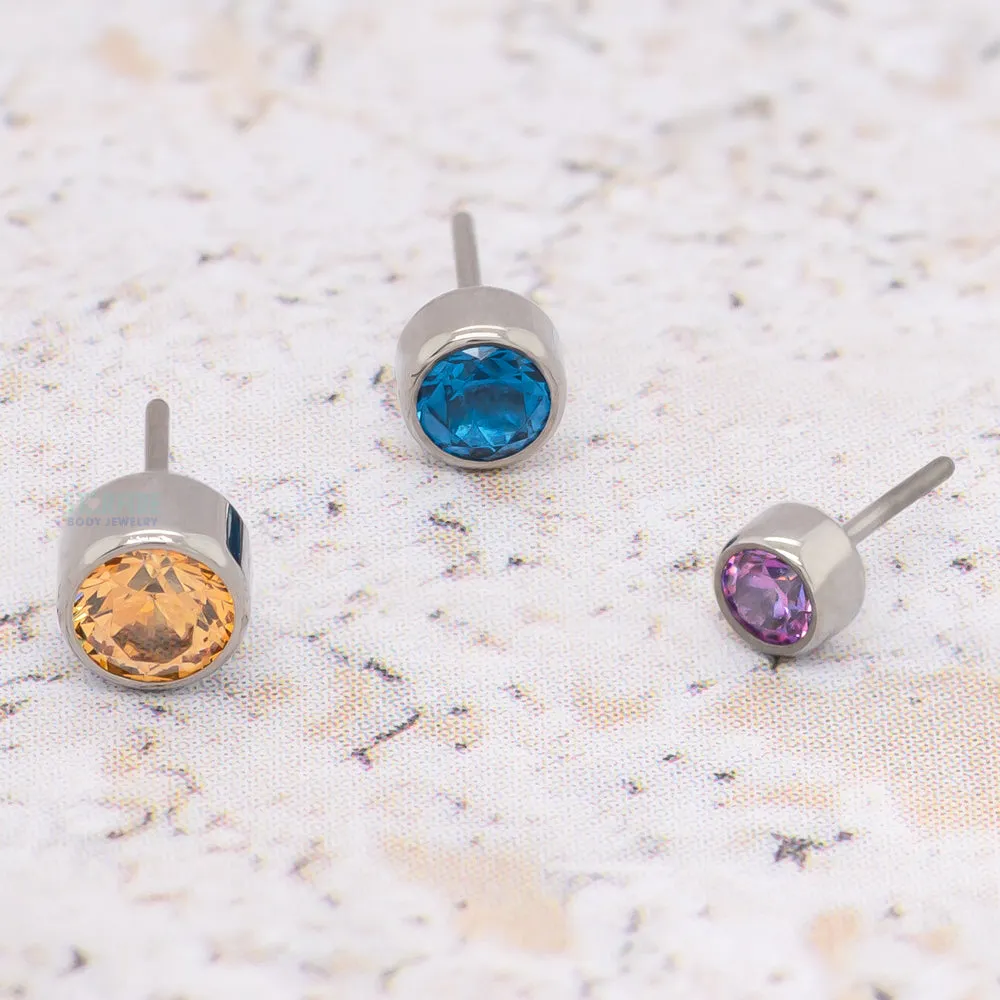 threadless: 5mm Bezel-Set Brilliant-Cut Gem End