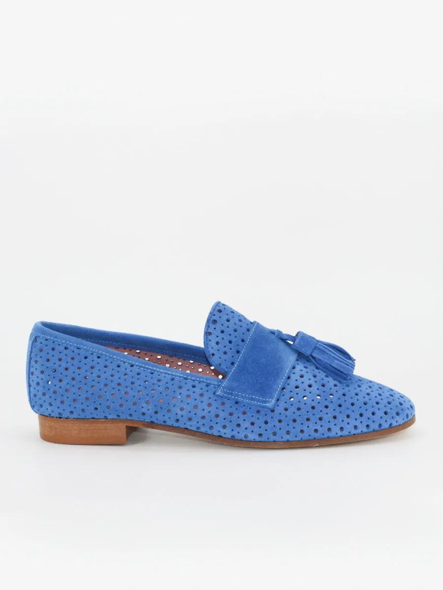 Tivoli blue suede moccasins