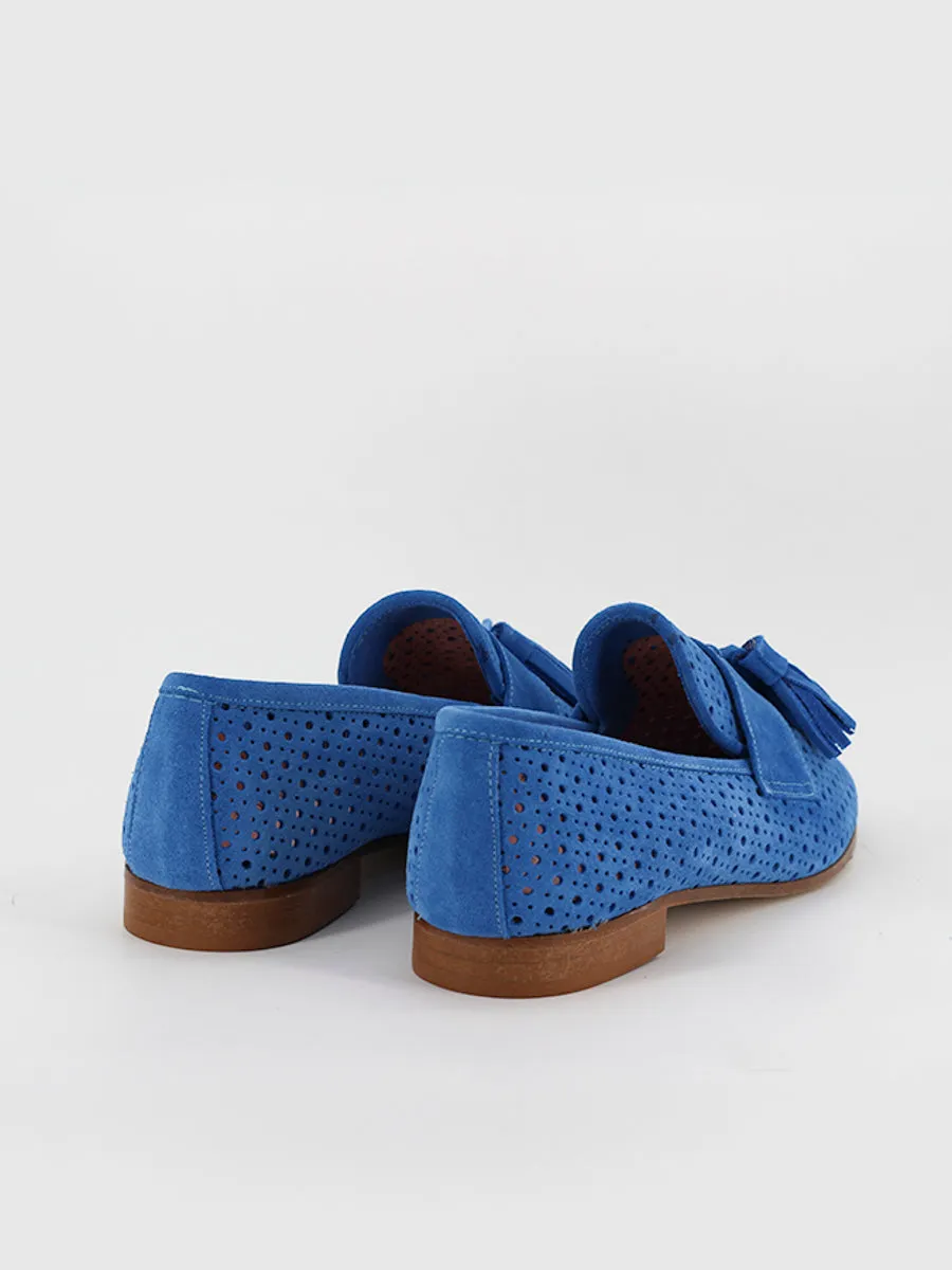 Tivoli blue suede moccasins