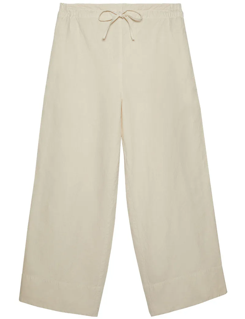 Toast Cotton Linen Wide Leg Trousers Parchment