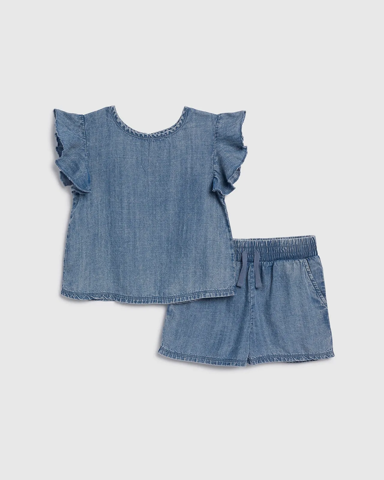 Toddler Girl  Indigo Short Sleeve Short Set