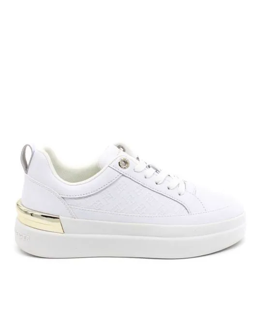 TOMMY HILFIGER White Monogram Trainer - Lux Court