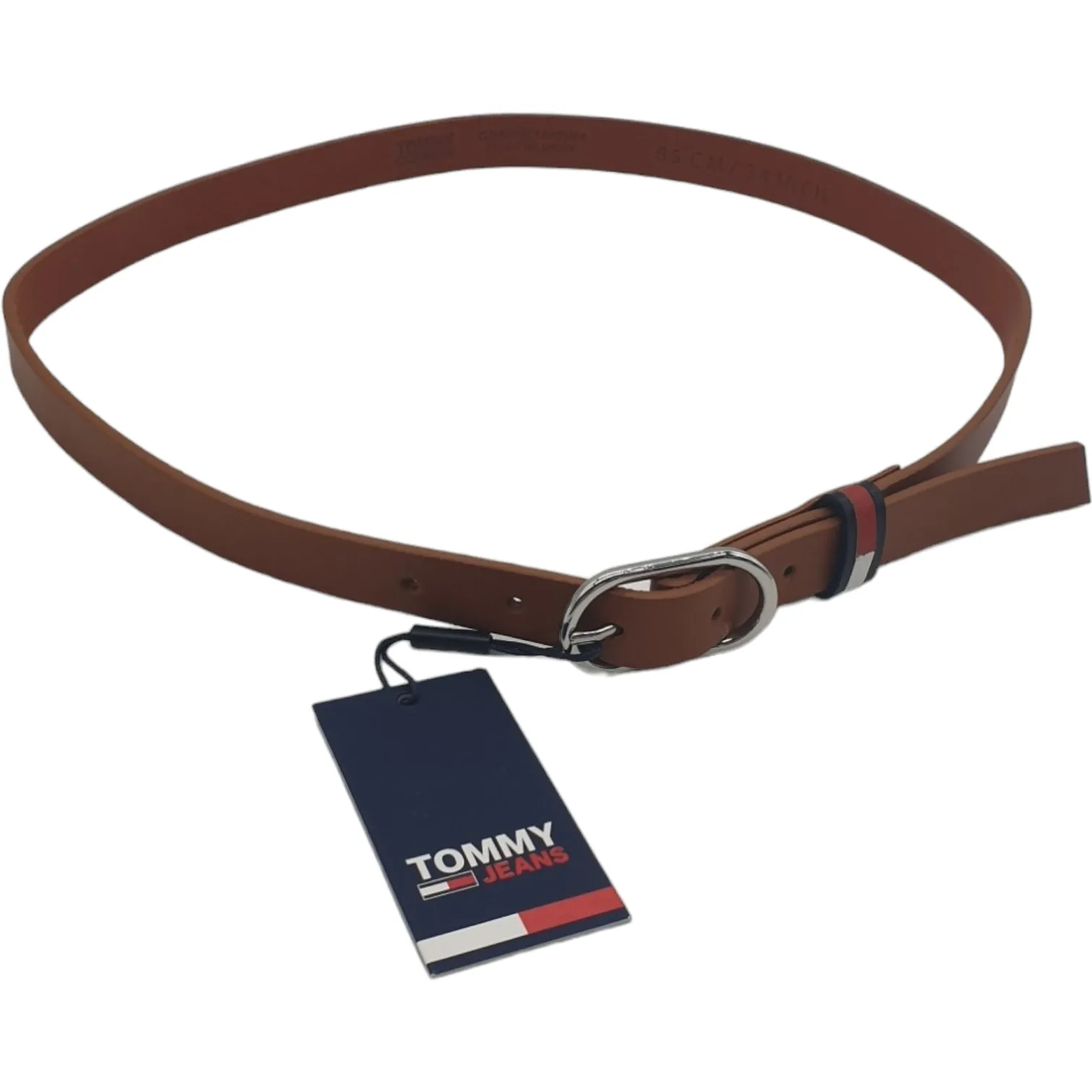 Tommy Jeans Brown Oval Buckle Belt