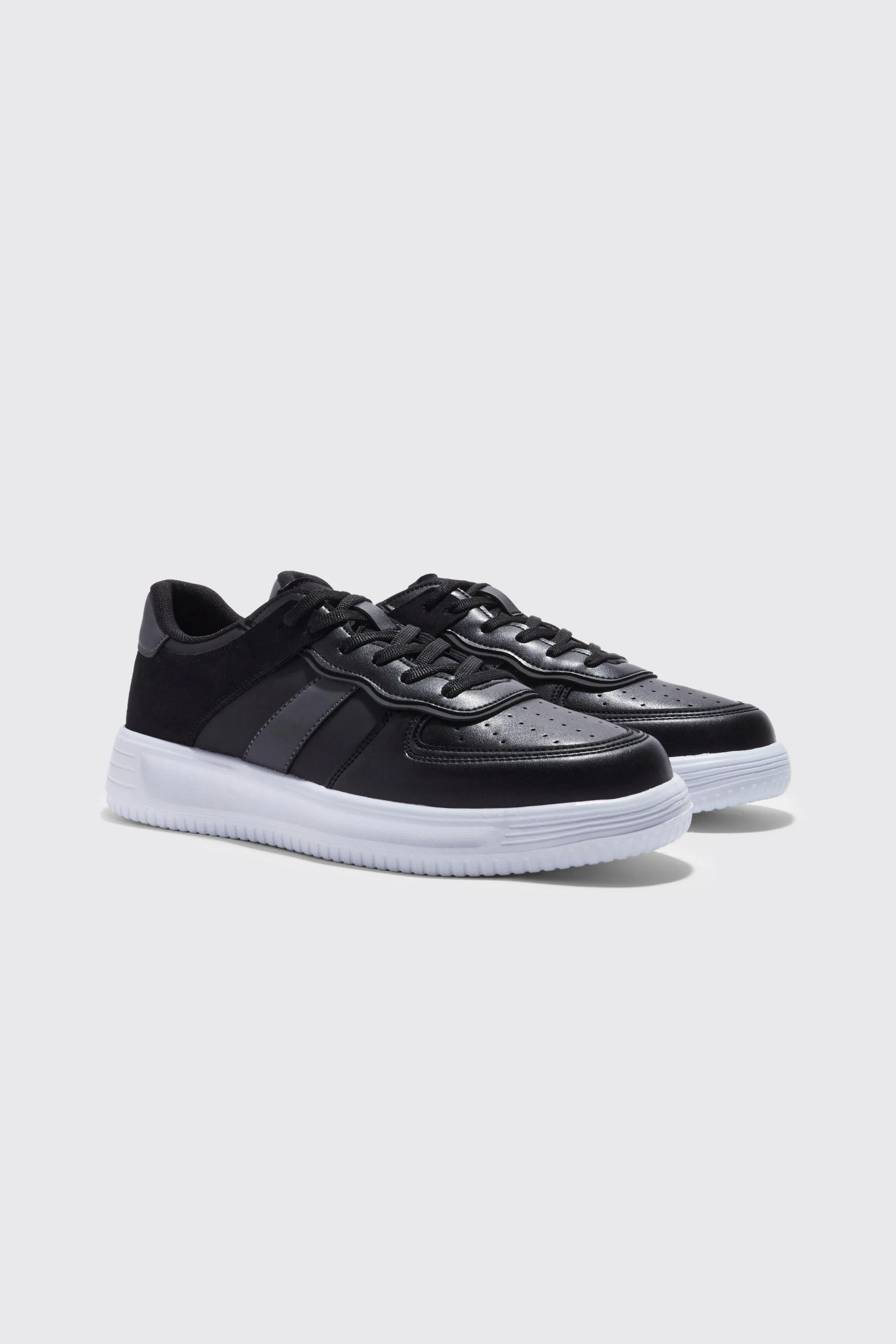 Tonal Panelled Trainers | boohooMAN UK