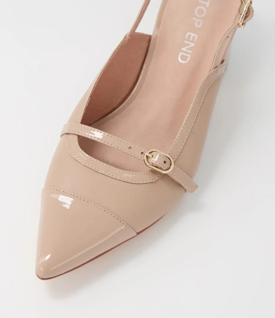 TOP END Anmore Latte Latte Patent Leather Heels