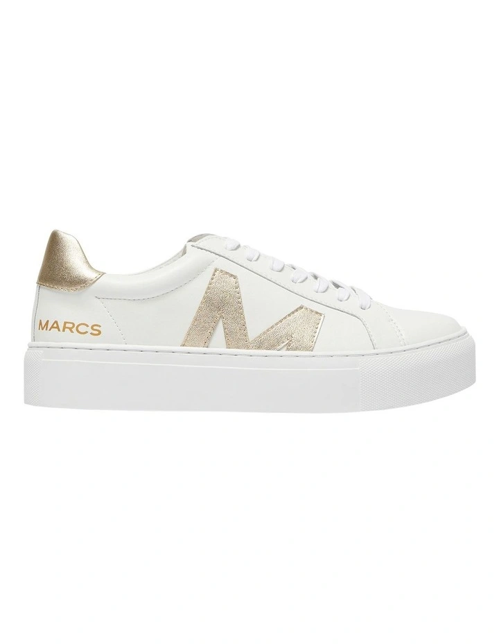 Trio Sneakers in White/Gold