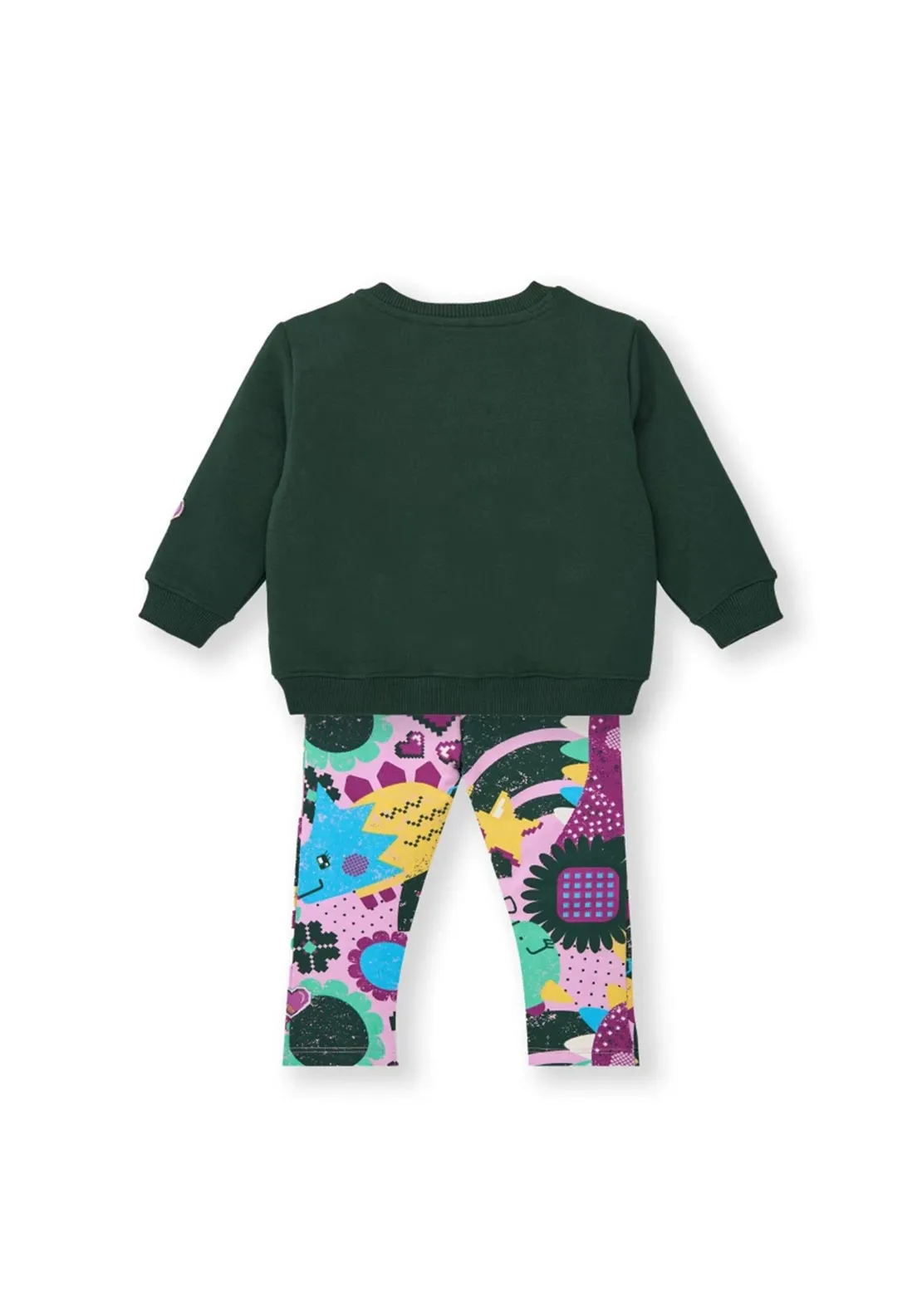 Tuc Tuc Girl Cyber Dino Sequins Sweater and Legging Set, Green