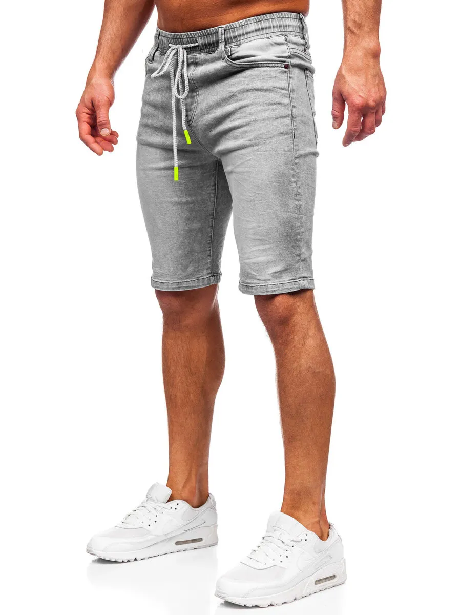 Men's Gray Denim Shorts by Bolf TF235