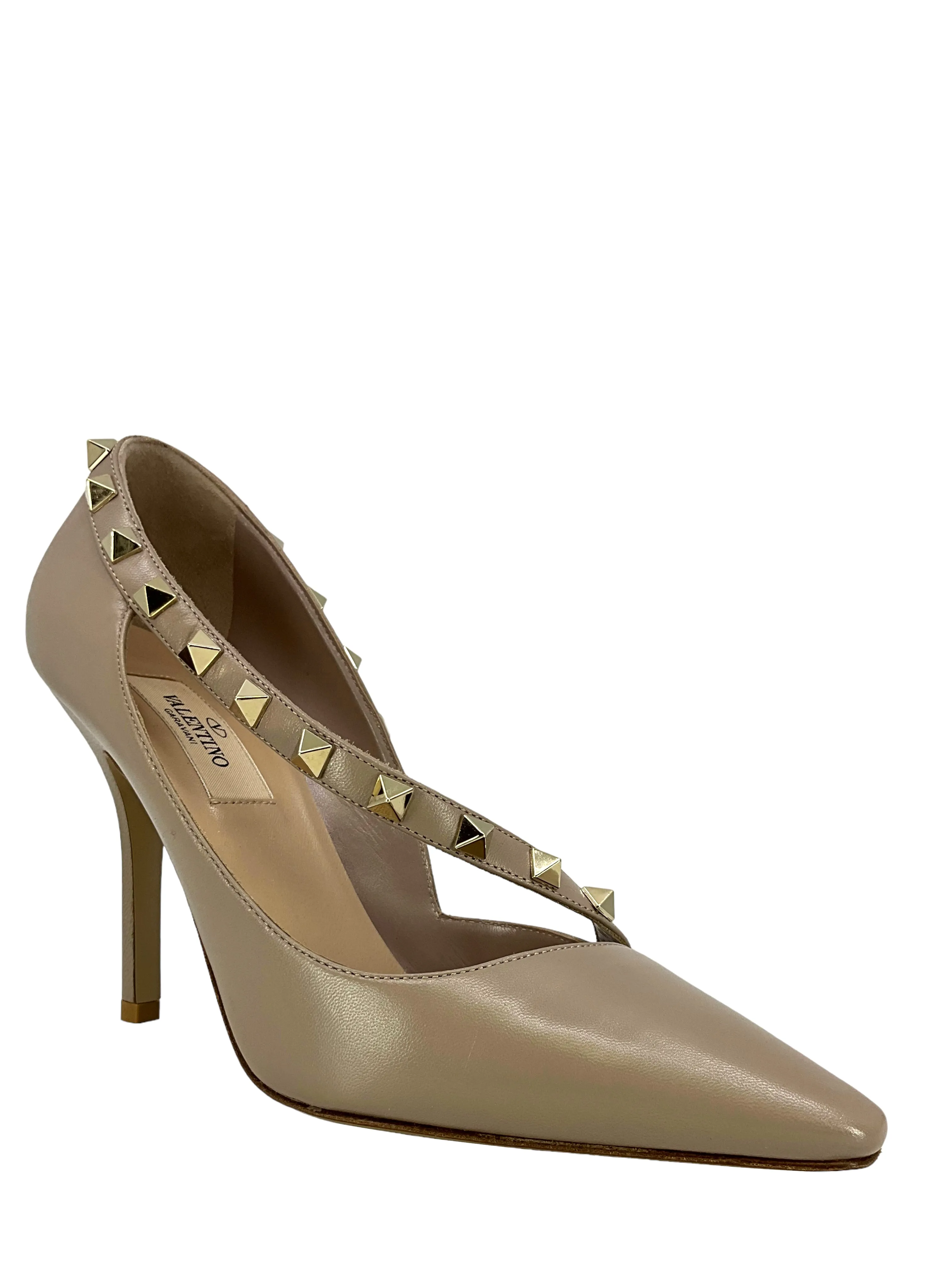 Valentino Size 6 Rockstud Asymmetric Cross-Strap Pumps