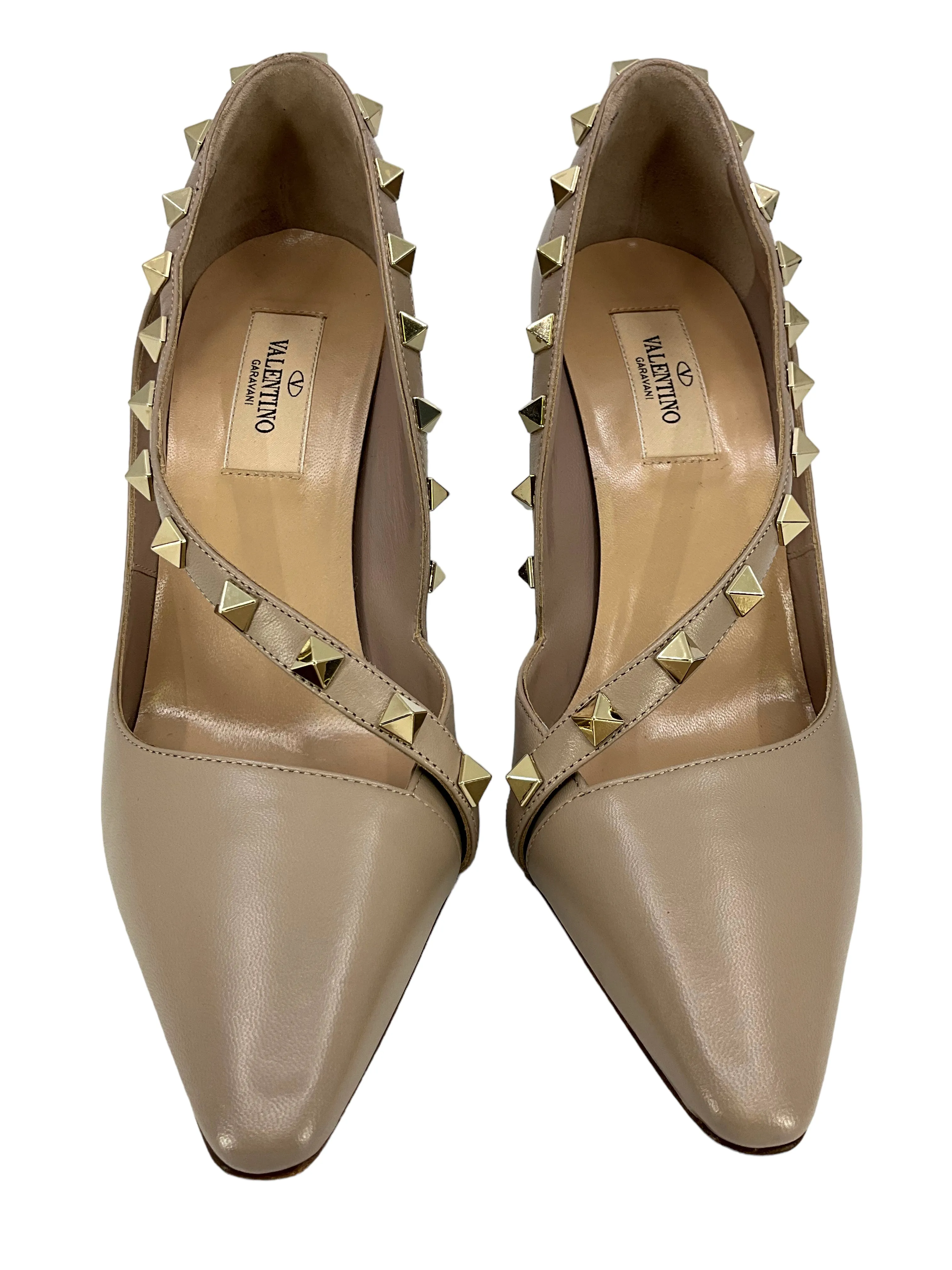 Valentino Size 6 Rockstud Asymmetric Cross-Strap Pumps