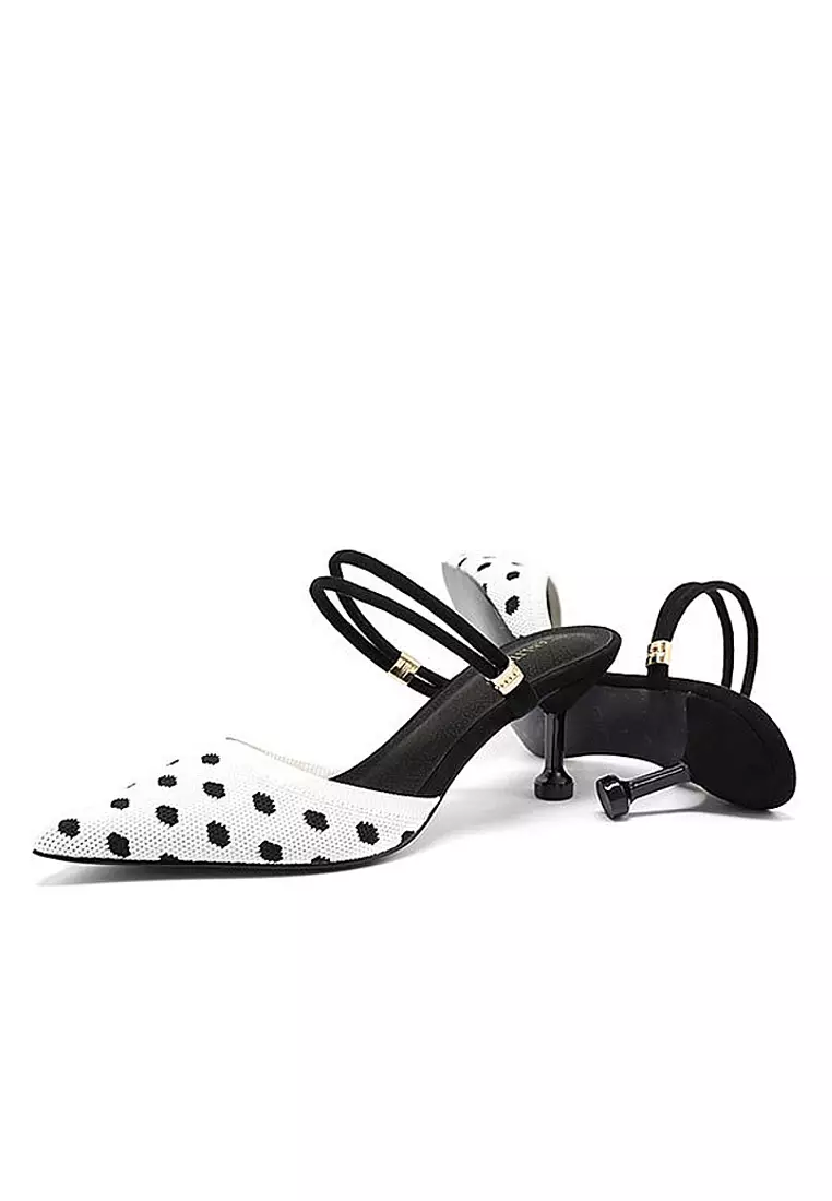 VANSA  Polka Dots Pointed Toe Heels VSW-H8015