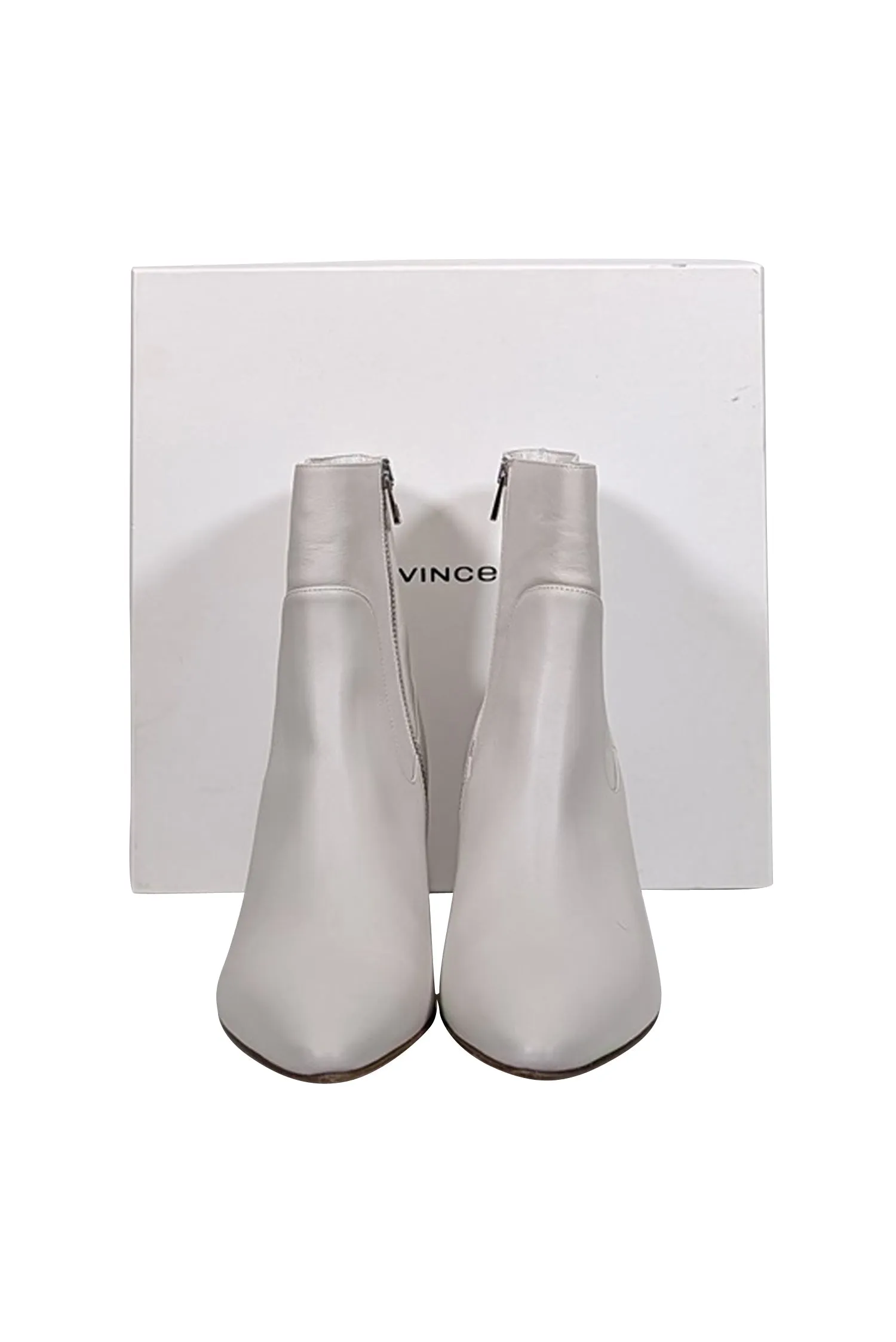 Vince - Ivory Leather Meta Short Boots Sz 8.5