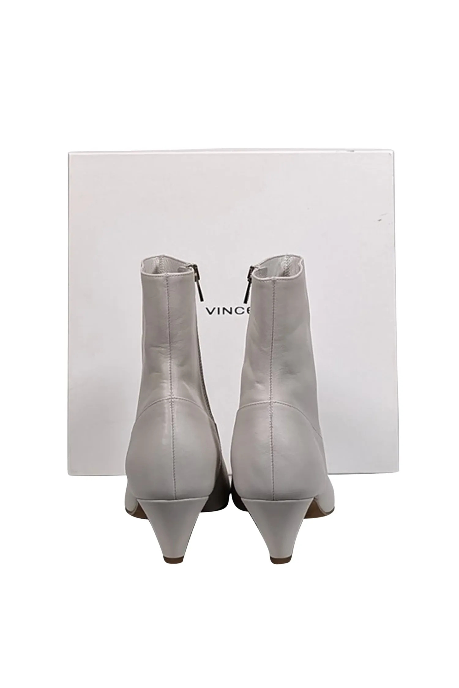 Vince - Ivory Leather Meta Short Boots Sz 8.5