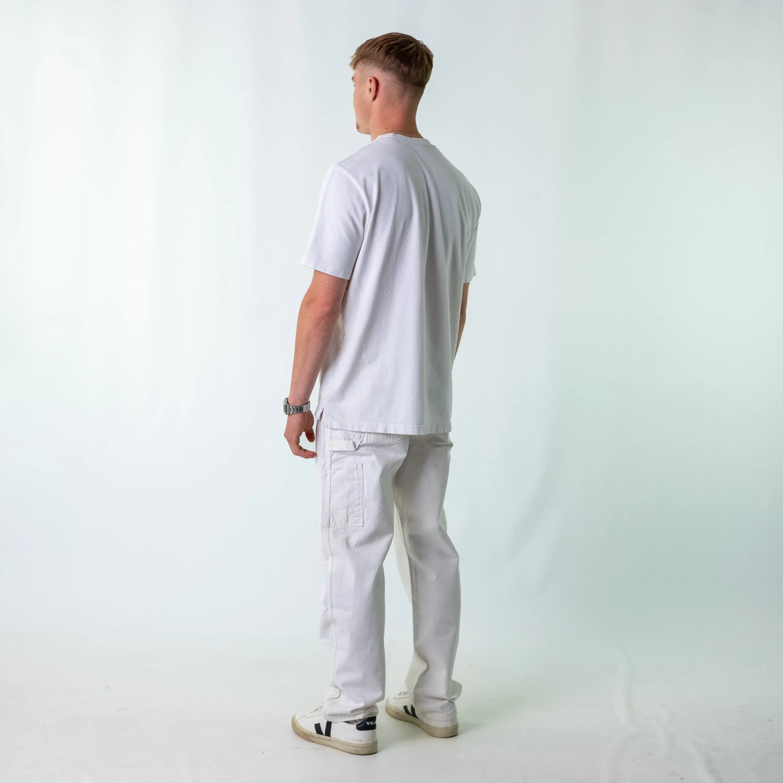 White 90s Dickies Canvas Carpenter Jeans Baggy Pants (36x32)