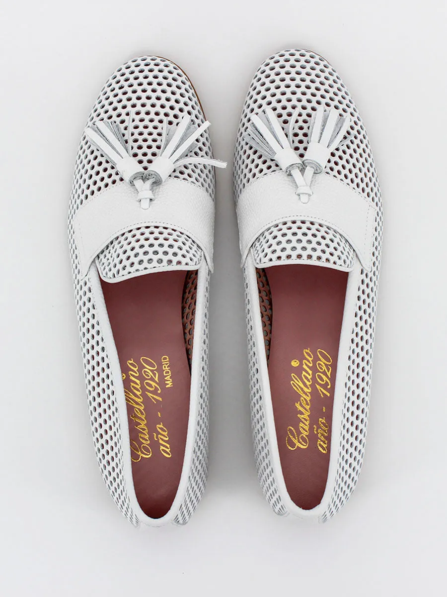 White Casino Moccasins.