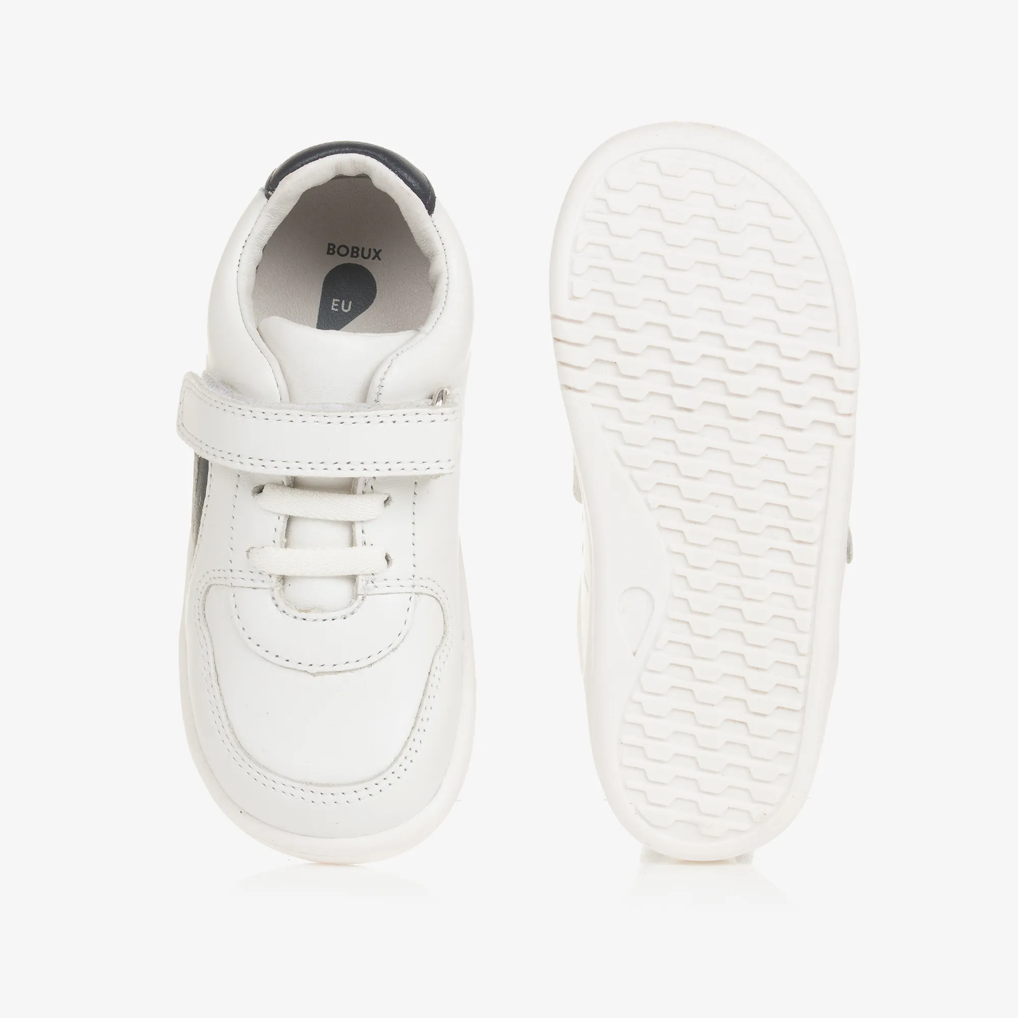 White Leather Velcro Trainers